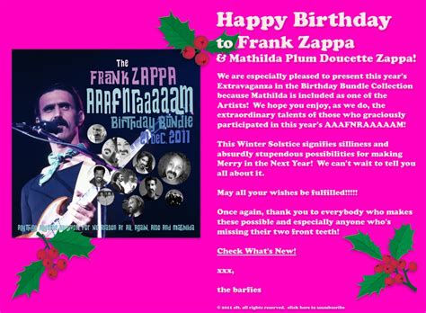 Zappa Grita The Frank Zappa Aaafnraaaaam Birthday Bundle Itunes 2011