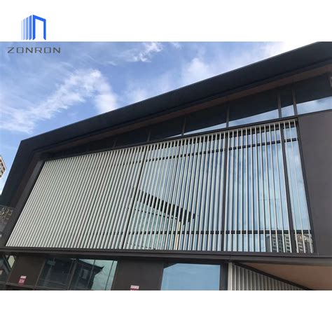 Zonron Building Powder Coating Aluminum Airfoil Louvers Wall Facade