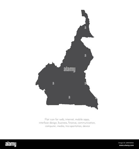 Vector Map Cameroon Isolated Vector Illustration Black On White Porn