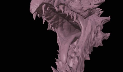 Alduin High Detail Bust 3D Model From TES V Skyrim 3D Model 3D