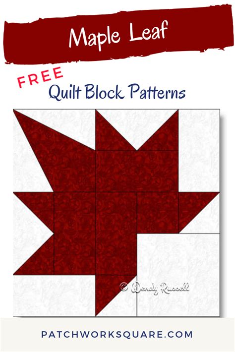 Free Printable Maple Leaf Quilt Pattern