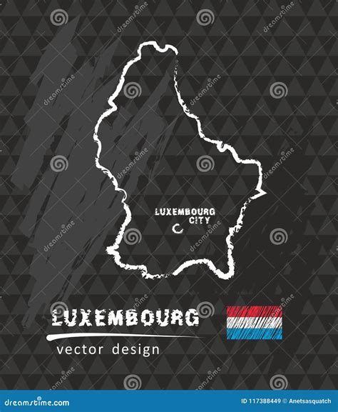 Mapa De Luxemburgo Ilustra O Do Vetor Do Esbo O Do Giz Ilustra O Do