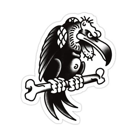 Traditional Tattoo Vulture Sticker Sticker For Sale By Bobcatchpole