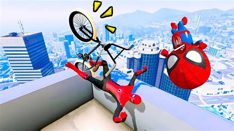 Homem Aranha Praticando Manobras De Bicicleta Radical No Gta Youtube