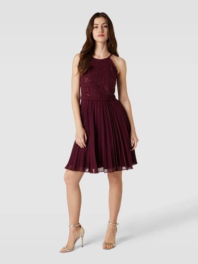 Jake S Cocktail Cocktailkleid Mit Plisseefalten Bordeaux Online Kaufen