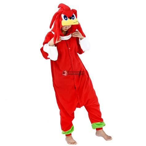 Knuckles The Echidna Kostüm Onesie Pyjama Halloween Outfit Party