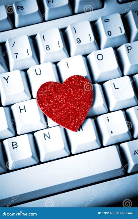 Heart on keyboard stock photo. Image of romance, heart - 1991430