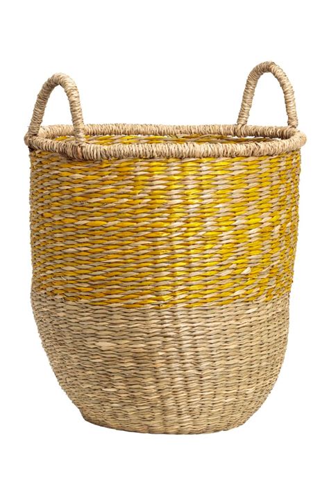 Braided Seagrass Basket Natural Yellow Home All Handm Us