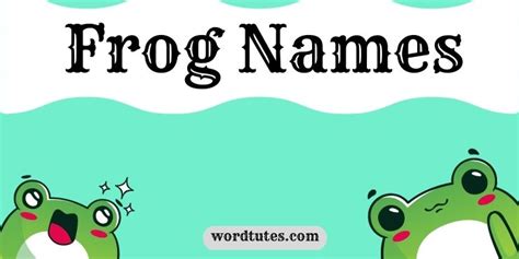 Frog Names - Common And Scientific Names - Word Tutes