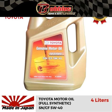 Toyota Genuine Motor Oil Full Synthetic SN CF 5W 40 4L Shopee Malaysia