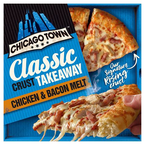 Chicago Town Takeaway Classic Crust Chicken And Bacon Pizza 495g