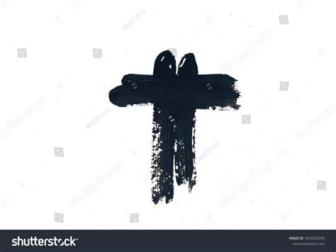 Black Hand Drawn Cross Symbol Isolated Stock Illustration 1829528390