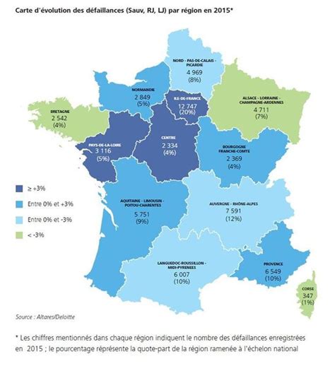 La Carte De France Des D Faillances D Entreprises