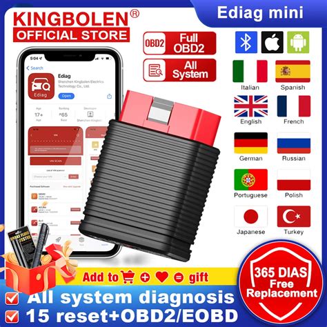 Kingbolen Ediag Mini Obd Scanner Bluetooth Resets Read Clear Fault