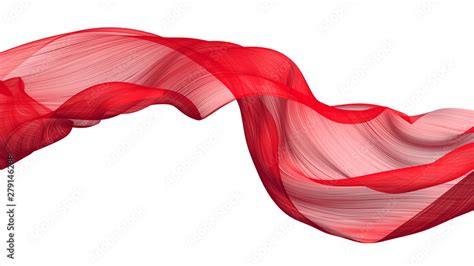 Fabric Flow Cloth Wave Red Waving Silk Flying Textile D Rendering