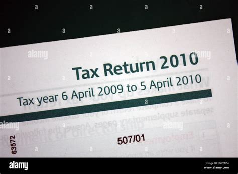 A Uk Hm Revenue And Customs Tax Return Self Assessment For The Self