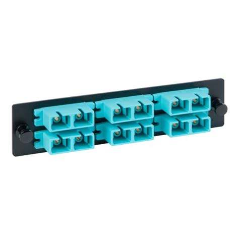 Classic SC SC Fiber Optic LGX Compatible Adapter Panel With Aqua