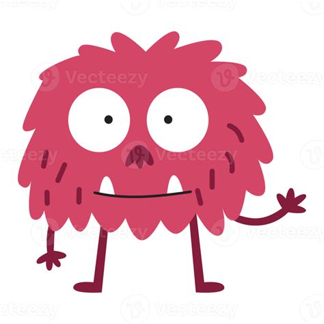 Smile Cute Red Monster 19044638 Png