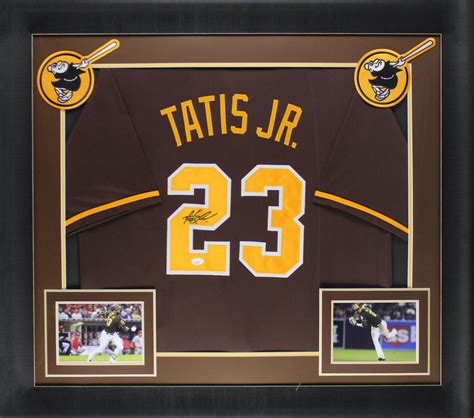 Fernando Tatis Jr Signed Custom Framed Jersey Display JSA Pristine