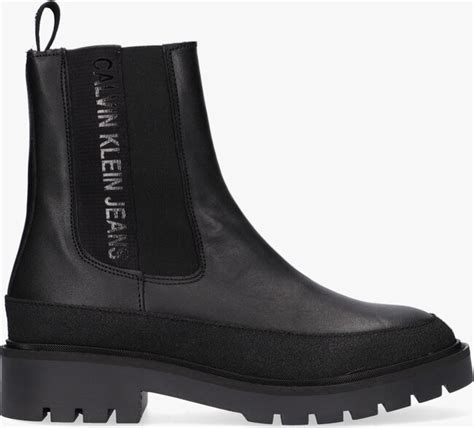 Zwarte Calvin Klein Chelsea Boots Combat Mid Chelsea Omoda