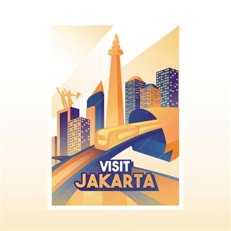 Premium Vector Visit Jakarta Poster Design