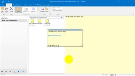 Create Notes In Outlook Youtube