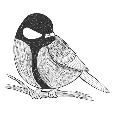 Premium Vector Hand Drawn Bird Titmouse Vector Illustration