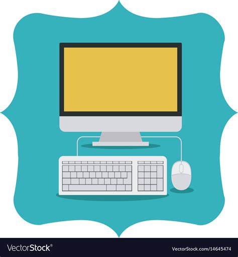 Isolated computer inside frame design Royalty Free Vector