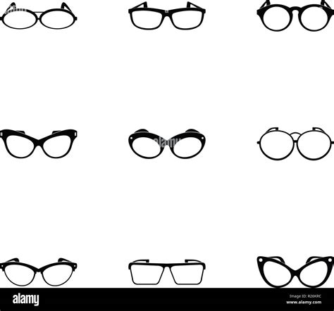 Eyeglasses Icons Set Simple Set Of 9 Eyeglasses Vector Icons For Web Isolated On White