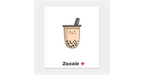 Boba Tea Milk Bubble Tea Kawaii Sticker Zazzle