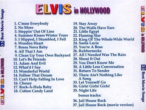 Elvis In Hollywood 35 Best Movie Songs