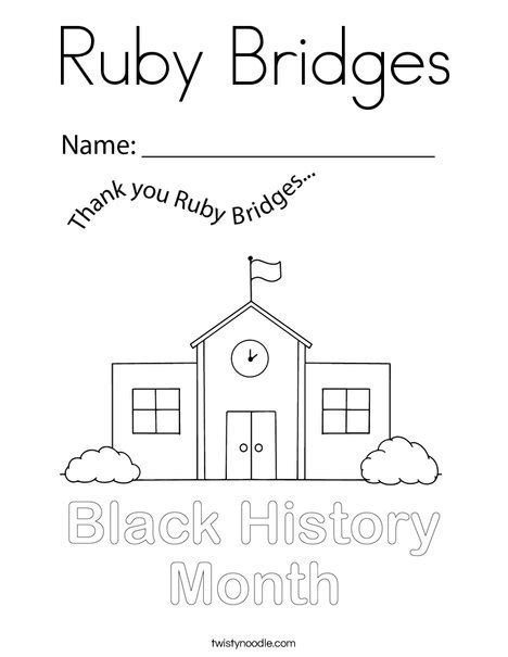 Ruby Bridges Coloring Page Twisty Noodle Worksheets Library