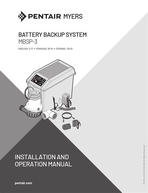 Pentair Myers Mbsp 3 Installation And Operation Manual Pdf Download