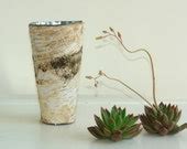 Items Similar To Birch Bark Vases With Metal Liner Wedding Flower Pot