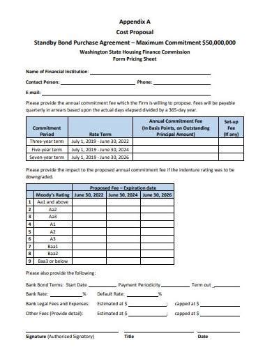 Free Cost Proposal Samples Templates In Pdf