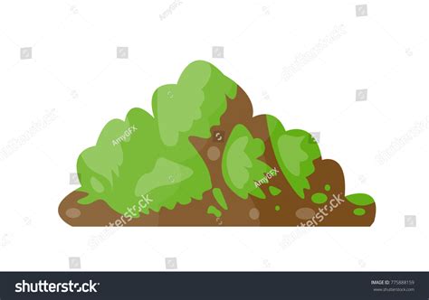 Funny Isolated Vector Cartoon Hill Grass Stock Vector (Royalty Free ...