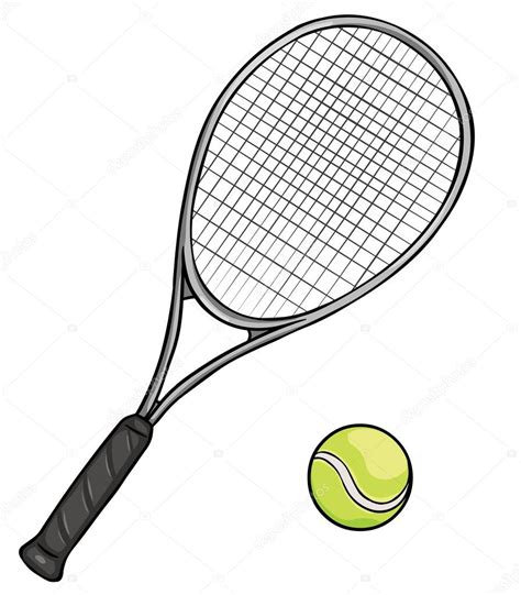 Pelota Y Raqueta De Tenis De Vector De Dibujos Animados — Vector De