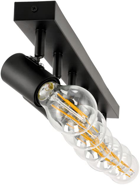 Lampa LED Sufitowa Lista Podłużna Do Salonu Sypialni 6xE27 Czarna