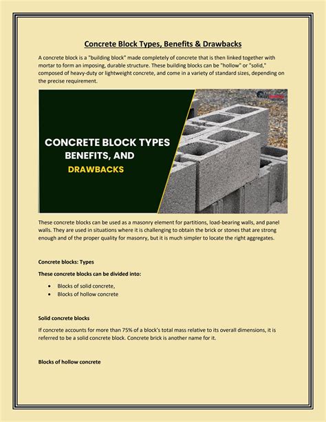 Concrete Block Types, Benefits & Drawbacks by NHMhouses - Issuu