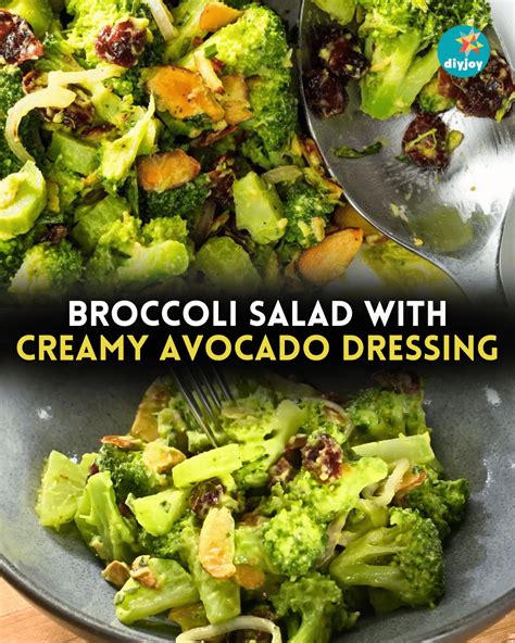 broccoli salad  creamy avocado dressing diy joy