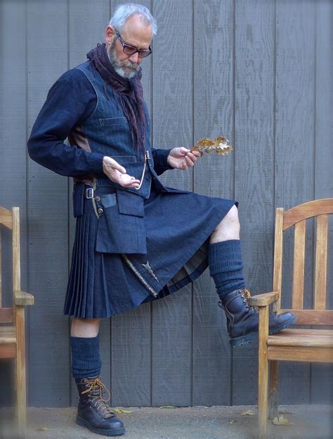 21st Century Kilts Denim And Pocket Watch Kilt Men Fashion Men