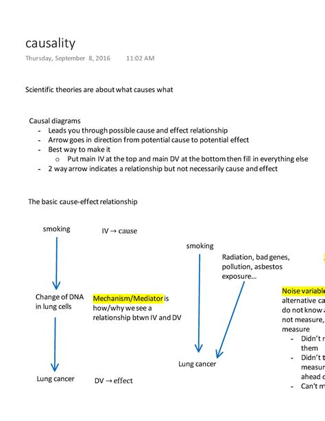 Notes On Causality Causality Thursday September 8 2016 1102 Am Scientific Theories Are