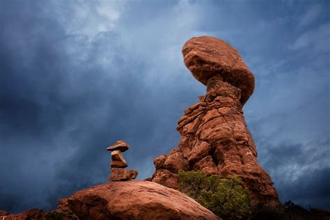 Balanced Rock Storm Arches National Park - Lewis Carlyle Photography