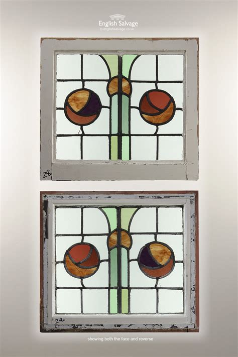 Salvaged Stained Glass Wood Window