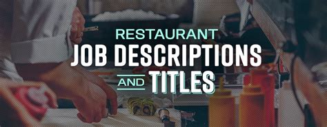 Restaurant Positions List Staff Job Descriptions Titles