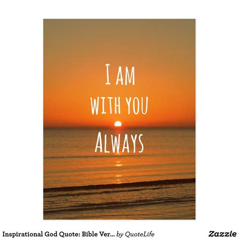 Inspirational God Quote: Bible Verse I am With You Postcard ...