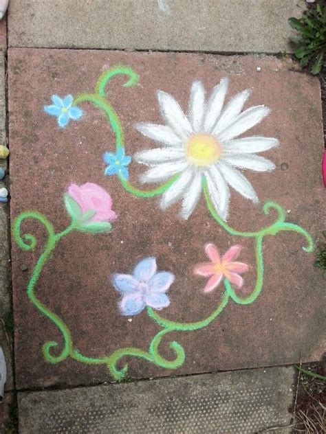 Chalky Flowers Fun Chalk Art Sidewalk Chalk Art Chalk Art