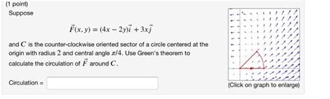 Solved 1 Point Suppose F X Y 4x 2y I 3xj And C Is