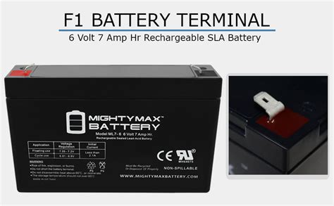 Mighty Max Battery Ml7 6 6 Volt 7 Ah F1 Terminal Rechargeable Sla Agm Battery