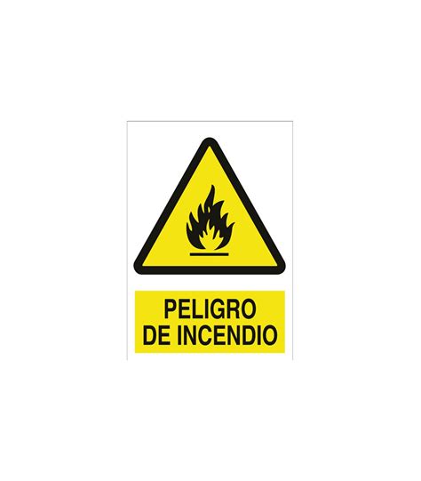 Señal De Advertencia Peligro De Incendio Poliestireno Y Adhesivo